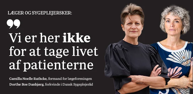 Læger og sygeplejersker mener ikke, at aktiv dødshjælp skal være et tilbud i sundhedsvæsenet.